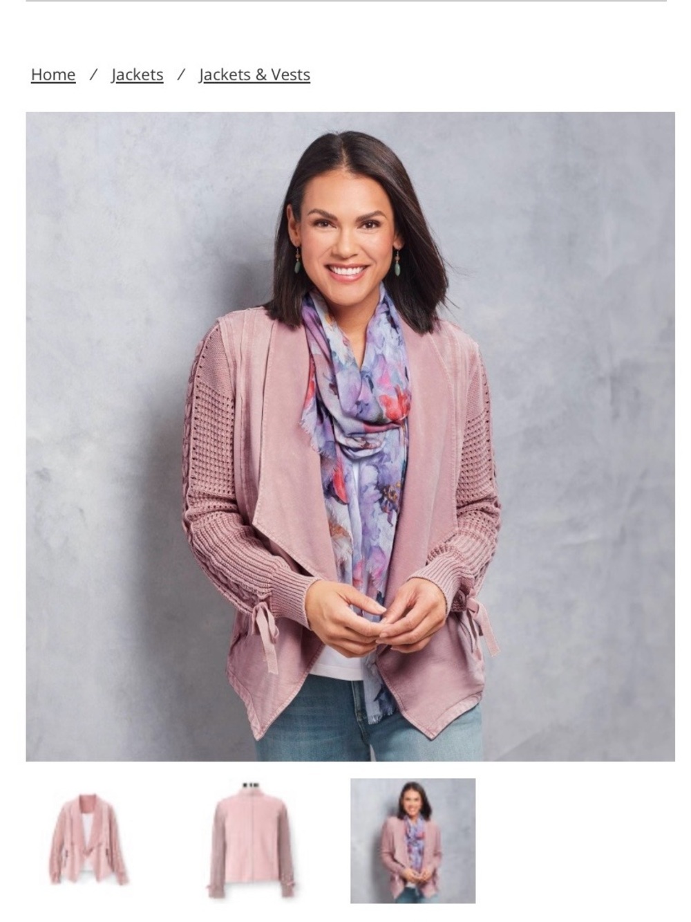 NorthStyle Dusty Rose Open-Front Knit & Cotton Cardigan
